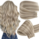 Full Shine Weft Hair Extensions Human Hair 24 Inch Sew In Extensions Remy Straight Hair Weft For Women 130G Invisible Straight H