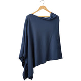 Tickled Pink Solid Cotton Poncho, Slate Blue