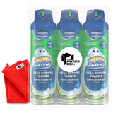 Scrubbing Bubbles Mega Shower Foamer With Ultra Cling Bathroom Cleaner, 20 Ounce, (Pack of 3) Includes Bonus Microfiber cleaning