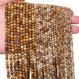 Songxi 90pcs 4mm Picture Natural Round Stone Beads for Jewelry Making, Smooth Loose Small Gemstone Beads for Bracelets Necklace,