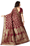 Sugathari Womens Banarasi Saree Pure Kanjivaram Silk Saree Soft New Ladies 2023 Design Wear Pattu Sarees Latest Cotton Party Sari Collections With Blouse Piece For Wedding Sadi (Pari 75 Maroon)