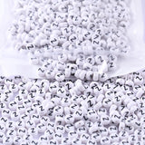 1000Pcs Flat Round Letter Beads 7x4mm with Letter Z White Acrylic Beads for DIY Phone Case Glasses Decoration Bracelets Necklace