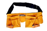 Real Stf 11 Pocket Leather Tool Bag With Hammer Holder And Tape Holder