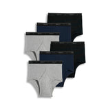 Jockey Mens Underwear Classic Full Rise Brief 6 Pack, Denim/Cinder Heather/Black, 32
