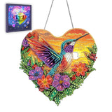 Ginfonr Diamond Painting Kits Hanging Pendant, Hummingbird Diamond Art Kits for Adults, Special Shaped Rhinestone Landscape Diam