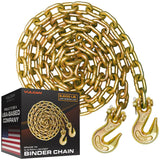 VULCAN Binder Chain with Clevis Grab Hooks Grade 703/8 Inch x 20 Foot 6,600 Pound Safe Working Load