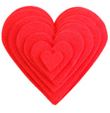 Playfully Ever After 1 to 6 inch MultiSize Pack 24pc Felt Hearts (Red)