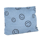 HFZRZFH Corduroy Makeup Bag for Women - Cute Smiley Face Cosmetic Pouch, Travel Essentials Organizer with Zipper, Small Toiletry