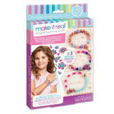 Make It Real Metal Bedazzled! Create 3 Unique Charm Bracelets Kit|Blooming Creativity|104 Pcsincludes Play Tray|AllIn1 Diy Bea