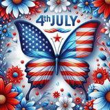 igoodom Butterfly Diamond Art Kit for Adults, 4 Th of July Diamond Painting for Beginners DIY 5D Full Drill Round Diamond Painti