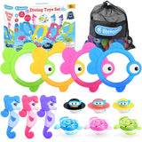 WeeHomm Pool Diving Toys for Kids, 14 PCS Swimming Pool Diving Rings, Summer Dive Sticks with Float Toys for Kids 4-8 8-12, Sea