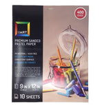 Uart Sanded Pastel Art Paper, Off-White, Mulitple Sizes and Grits, 10 Sheet Packs (Grade 400, 9 x 12)