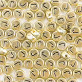 Yiizzxin 200Pcs Round Ancient Gold Letter J Beads,4x7mm Flat Letter-J Bead for Bracelets,Alphabet Beads for Jewelry Making DIY N