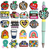 20 PCS Silicone Focal Beads for Pens Teacher Silicone Bead for Keychain Making Beads Bulk for Jewelry Making Bracelet Necklace H