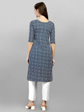 Wedani Women Crepe Printed Kurti (Krt482) (Small Blue),Blue,S,Crepe,Straight,Kurti, kurta
