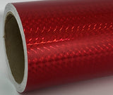 Roll of Prism Sign Vinyl, Holographic 1/4'' Mosaic, Self-Adhesive (24 inch x 30 feet, Red)