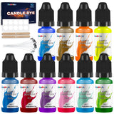 FansArriche Candle dye - 10 Colors Liquid Oil-Based dye for Candle Wax, Vivid Candle Color for DIY Candle Making, Highly Concent