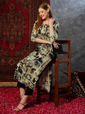 Anni Designer Women'S Cotton Blend Straight Printed Kurta With Pant (Rai Black-Nw_L_Black_Large),Black,L,,,