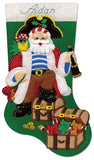 Tobin Pirate Felt Stocking Kit, 18Inch Long, Green