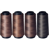 colored bird 4 Rolls Sewing Threads Using for Hand Sewing,Hair Extensions,Making Wigs DIY(Dark Brown Series)
