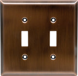 Ge 57383 Antique Copper Traditional Double Switch Wall Plate