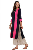 Anni Designer Women'S Black Color Rayon Fancy Long Thread Work Kurti(Kur190072-Xl_Black),Black,XL,,,