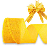 JaoZuyard Gold Yellow Burlap Ribbon 2 inch X 10 Yard Natural Burlap Woven Wired Ribbons DIY Handmade Edging Production Wreath Ho