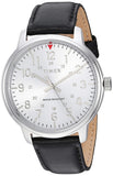 Timex Mens TW2R85300 Classic 43mm Black/Silver-Tone Leather Strap Watch