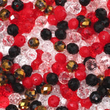 Songxi 200pcs 8mm Red Glass Beads for Jewelry Making, 5 Style 3 Size Crystal Beads for Bracelets Jewelry Making, Spacer Beads fo