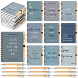 Eaasty 10 Sets Christian Gifts Bulk Bible Notebook with Pen, Blue Gray