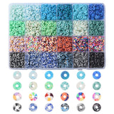 Echoed Elegance 24 Colors 3960 Pcs Polymer Clay Beads Kit for Bracelets Making, Flat Round Spacer Heishi Beads for Craft and Jew
