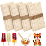 200PCS Jumbo Wooden Sticks for Craft, 5.5in x 0.63in Size Natural Wood Popsicle Sticks Bulk for Ice Cream Cake Pop Waxing Suppli