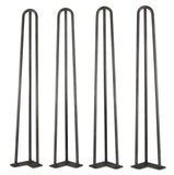 WEN TL28B 28-Inch Mid-Century Modern Satin Black Hairpin Table Legs, 1/2 Diameter