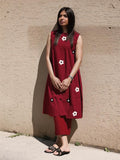 Gosriki Women'S Rayon Viscose Embroidered A-Line Kurta With Palazzo (Shreya Maroon-Gs_M_Maroon_Medium),Maroon,,B0F9PYRZ3Y