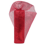 HUIHUANG Red Deco Mesh Decorative Mesh Ribbon 10 inch Rolls, Deco Mesh Metallic Red Mesh for Christmas Tree Decoration, Christma