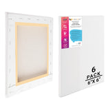 Eduway 6X6 Inches Pre Stretched Medium Grain 7Oz Primed Cotton Painting Canvas With Wooden Frame For Beginners & Artist | Suitab