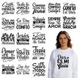 Shejdgart Dtf Transfers Ready to Press - 20 Pcs Bible Verse Iron on Patches for T-Shirts, Christian Iron on Stickers Spanish Ins