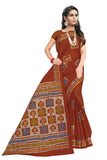 Tamaira Fashion Womens Plain Weave Pure Cotton Saree Without Blouse Piece(Ab12_Rustbrown)