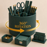 YooNotee 4 Pcs Aesthetic PU Leather Desk Organnizer Set, Green