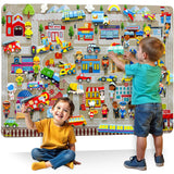 QUOKKA City Felt Board for Kids 3-5 Years Old - Social Emotional Preschool Learning Activities for Ages 3-5 - Educational Flanne