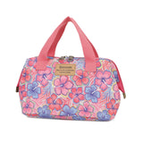 Smrcom Makeup Bag Cosmetic Bag For Women Girl Travel Makeup Bag Toilet Bag Zipper Organizer Bag Waterproof (Pink flower)
