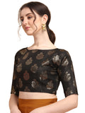 Oomph! Women'S Art Silk Half Sleeve Blouse (Rbbl167S_Jet Black_S)