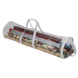 Simplify Clear Gift Wrap Storage Bag | Holds 30 Long Wrapping Paper Rolls | Clear | Zipper Closure | Easy Storage | Holiday Sto