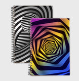 Starcandy Opitical Illusion Diary Set Spiral A5 Size Wiro Bound Premium Notebook (80Gsm, 180 Ruled Pages, Multicolour)