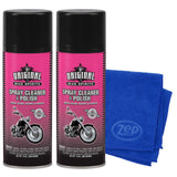 Bike Spirits Spray Cleaner & Polish 14 oz (2 Pack) + Microfiber Rag