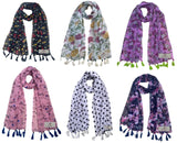 Fusfus WomenS Printed Chiffon Scarves And Stoles, Free Size(Multicolour, Fs2426) Pack Of 6 (Multicolor1)