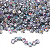 LAIDANLA 1500PCS Acrylic Letter Beads Alphabet Colorful Letters Silver Round Bead 7 4mm for Jewelry Bracelets Necklaces Key Cha