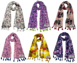 Fusfus WomenS Printed Chiffon Scarves And Stoles, Free Size(Multicolour, Fs2121) Pack Of 6 (Multicolor1)