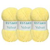 Estako Velvet (3- Skeins Pack) Chenille Blanket amigurumi Yarn for Crocheting and Knitting Super Bulky 3x100 gr (3x132 yds) (185