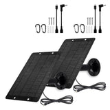 6W USB Solar Panel for Ring Camera & Outdoor Security Cameras, 5V USB-C Solar Charger with 360 Bracket & Barrel/Micro Adapters,